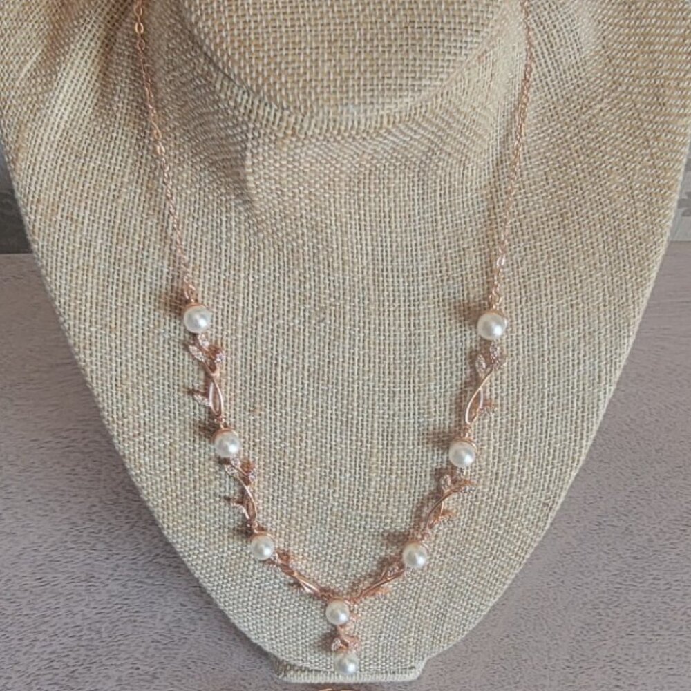 Rose Gold Tone Necklace Set